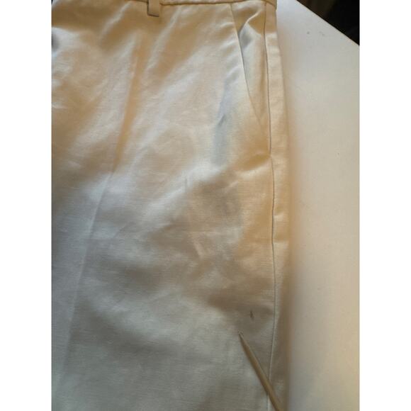NEW Mango Wide Leg Linen Blend Beige Cream Slacks Pants 8 Hem Slits Office Siren - Picture 9 of 11